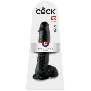 King Cock with Balls Dildo Schwarz 25,5cm