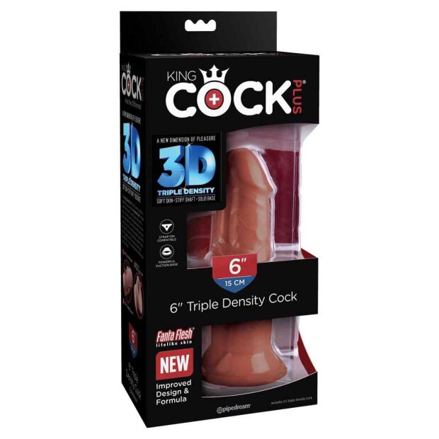 King Cock Plus 6 Triple Density Cock Tanned