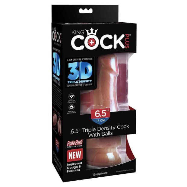King Cock Plus Triple Density Cock with balls Tanned 20,5 cm