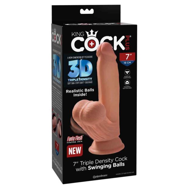 King Cock Plus 7 Triple Density Cock with swinging balls...