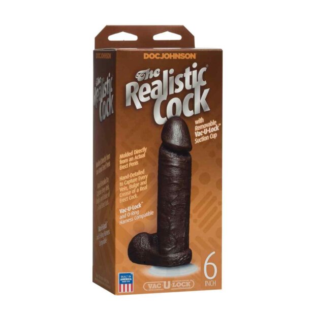 Doc Johnson The Realistic Cock Vac-U-Lock Suction Cup Dildo Braun 15 ...