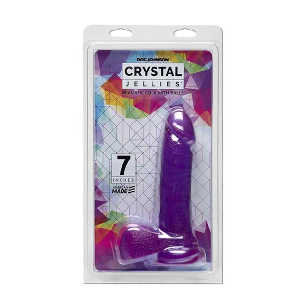 Doc Johnson Realistic Cock with Balls Dildo Lila 17,5 cm