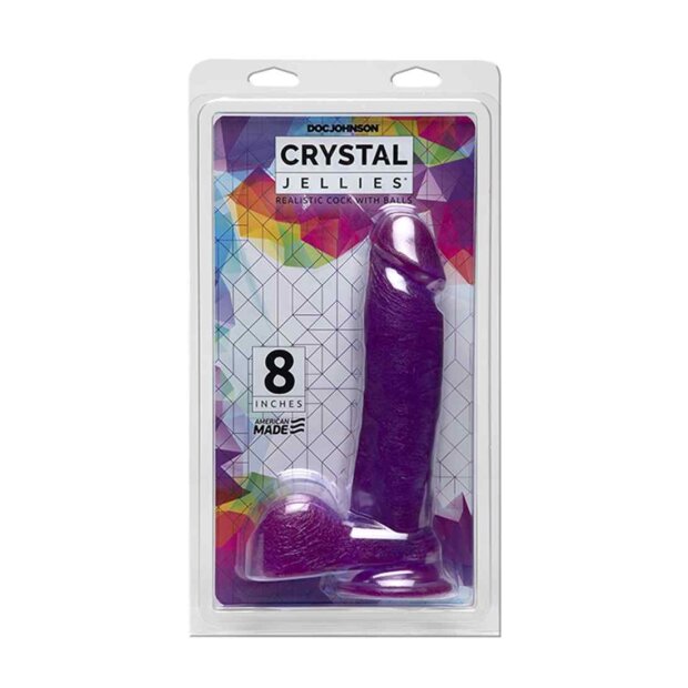 Crystal Jellies - Realistic Cock Balls - 8 Inch - Purple