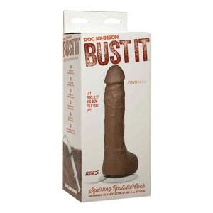 Squirting Realistic Cock - 1 oz. Nut Butter - Brown