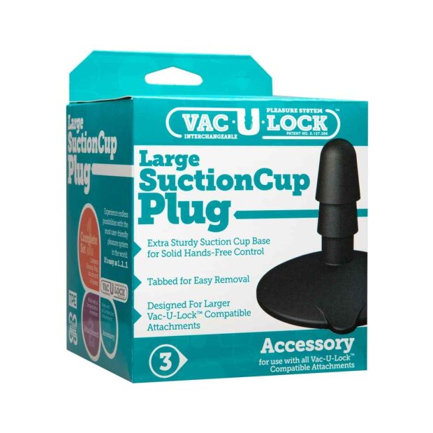 Doc Johnson Black Suction Cup Plug Large Vac-U-Lock Schwarz