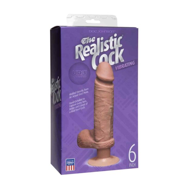 The Realistic Cock - UR3 - Vibrating 6 Inch - Brown