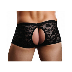 Crotchless Pantie Black wirh Lace S/M