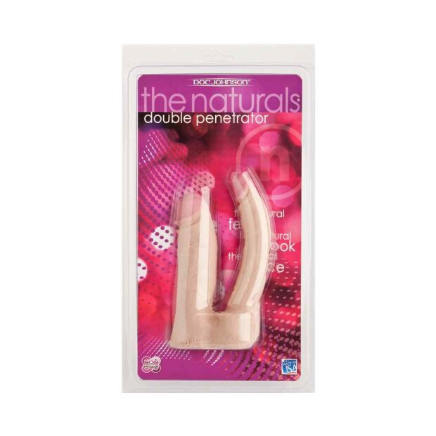 Doc Johnson The Naturals Double Penetrator Doppeldildo Beige 12,7 cm ⌀ 8,9 cm