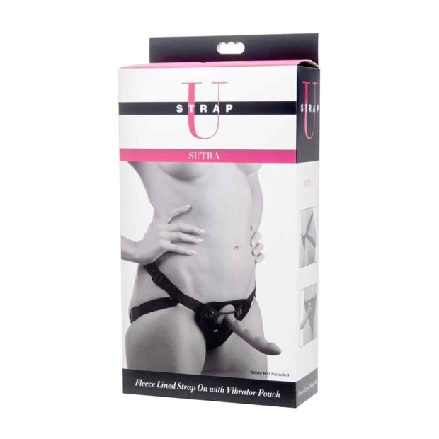 XR Brands Sutra Fleece Lined Strap-On Schwarz