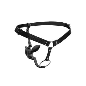 Male Harness with Silicone Anal Plug - Black 1,3 cm