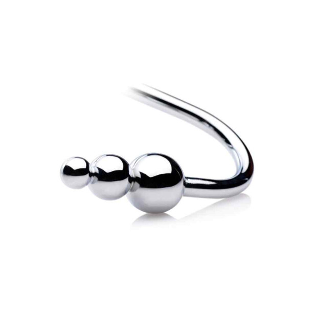 Beaded Anal Hook - Silver