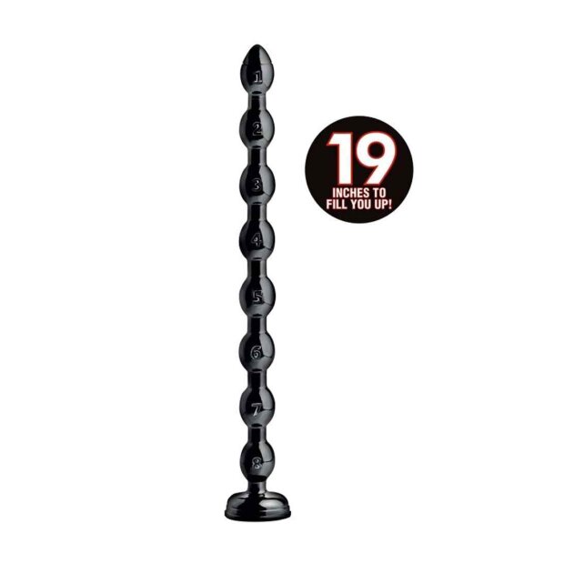 XR Brands Hosed Beaded Hose Large Analdildo Schwarz 48 cm