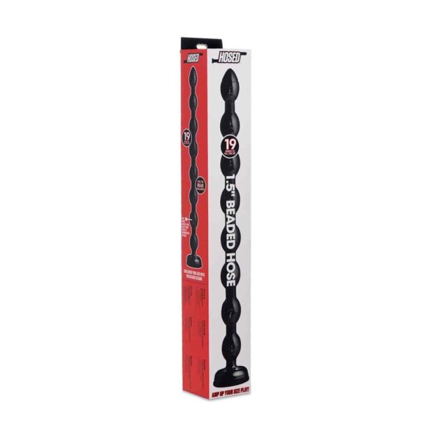 XR Brands Hosed Beaded Hose Large Analdildo Schwarz 48 cm