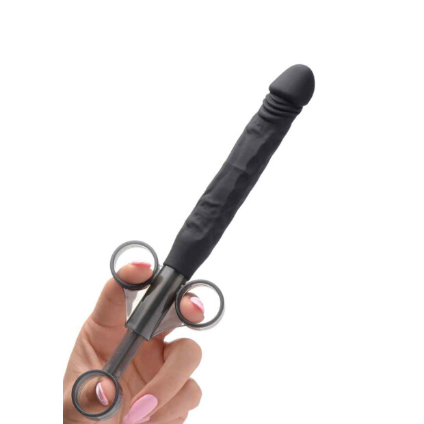 Master Series Jizz Shooter Silicone Dildo Lube Launcher - Black