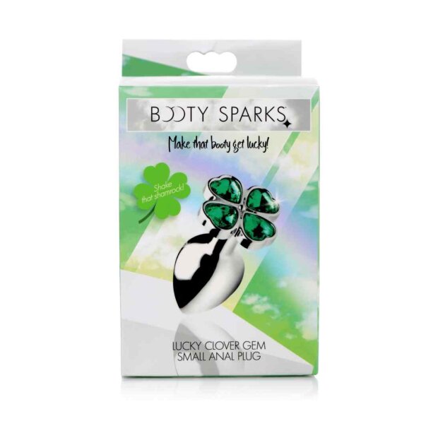 XR Brands Booty Sparks Lucky Clover Gem Small Analplug Silber ⌀ 3,2 cm