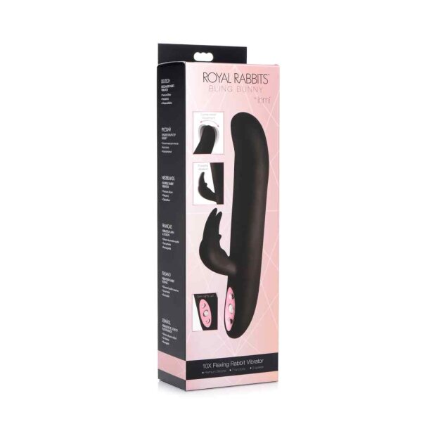 You2Toys Royal Rabbits Bling Bunny Rabbit Vibrator Schwarz 30,6 cm