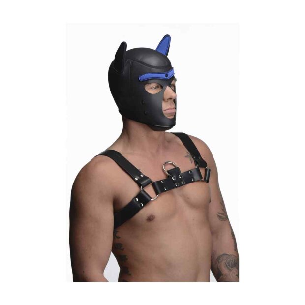 Neoprene Puppy Hood - Black and Blue