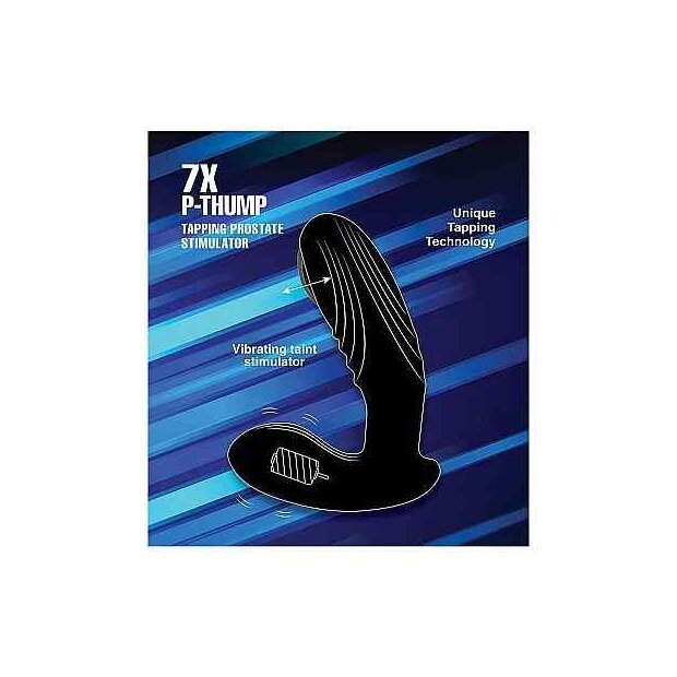 7x P-Thump Tapping Prostate Vibe with Remote Control - Black