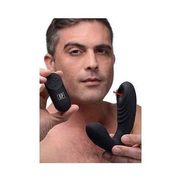 7x P-Thump Tapping Prostate Vibe with Remote Control - Black