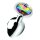 Rainbow Prism Gem Anal Plug - Medium - Silver