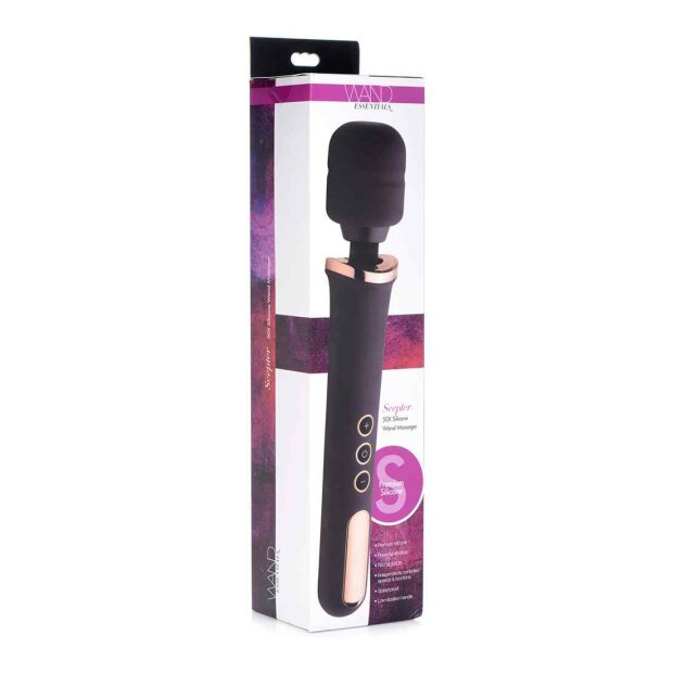 XR Brands Scepter Silicone Wand Massager Schwarz 33,1 cm