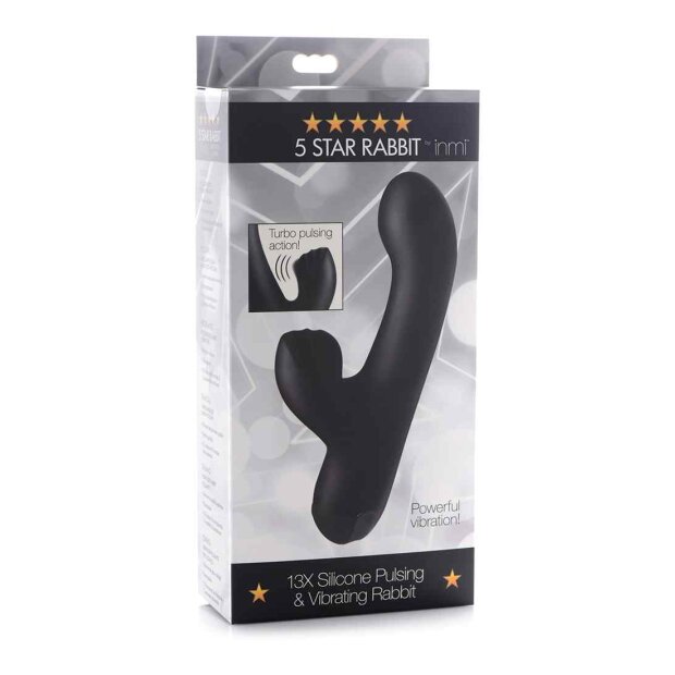 XR Brands Silicone Pulsing Vibrating Rabbit Schwarz 21,6 cm ⌀ 3,5 cm