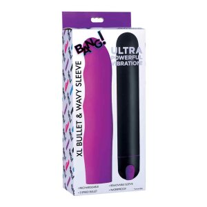 XL Bullet & Wavy Silicone Sleeve - Purple