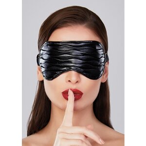 Adore Butter Soft Ruched Faux Leather Mask - Black - OS