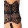 CAMPANA Elegant Lace Garterbelt with Stockings - Black - XL
