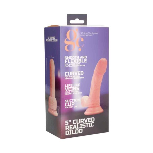 Shots Curved Realistic Dildo Beige 15,5 cm
