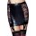 LORENA Wetlook and Lace Garter Skirt - Black - XL
