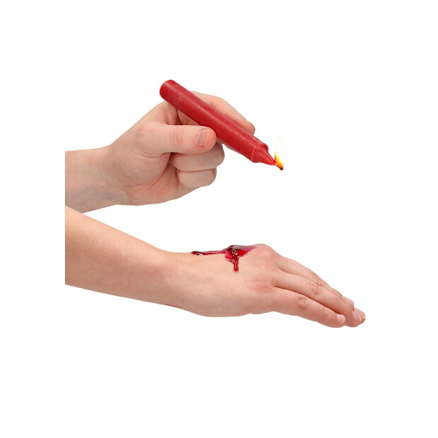 Shots small Teasing wax candles 4 pieces red