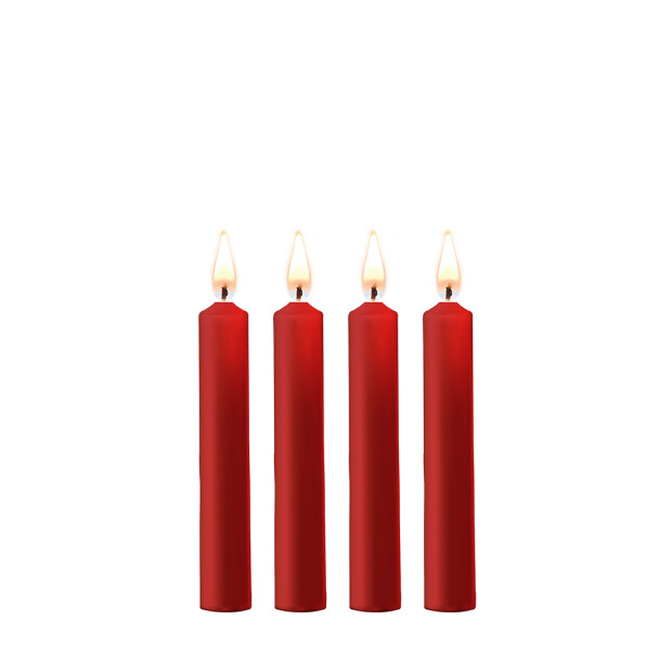 Shots small Teasing wax candles 4 pieces red