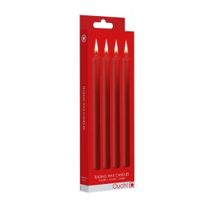 Shots large teasing wax candles 4 pieces red