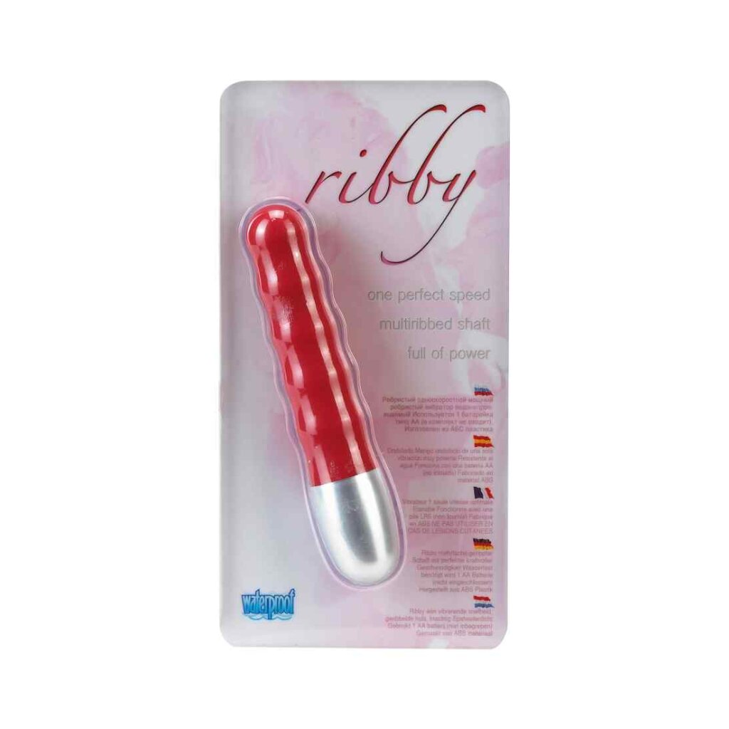 Discretion Ribbed Mini Vibrator - Red, 13,95