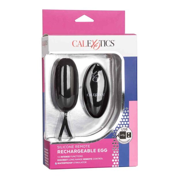CalExotics silicone remote-controlled vibrating egg black