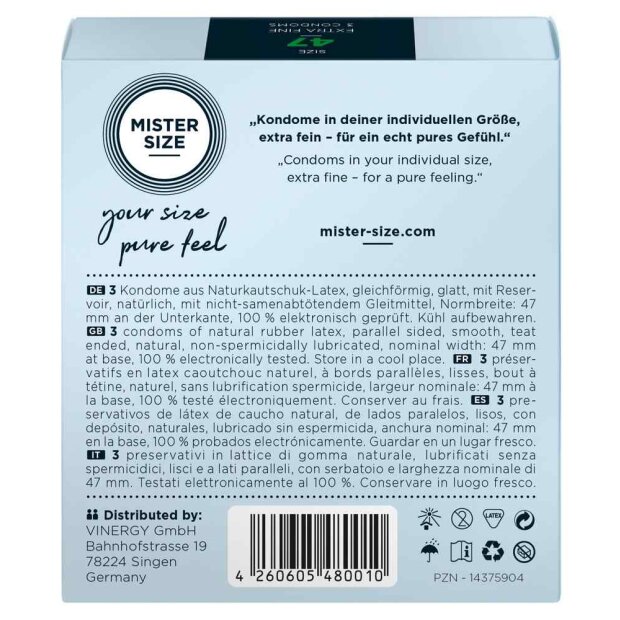 Mister Size 47mm pack of 3