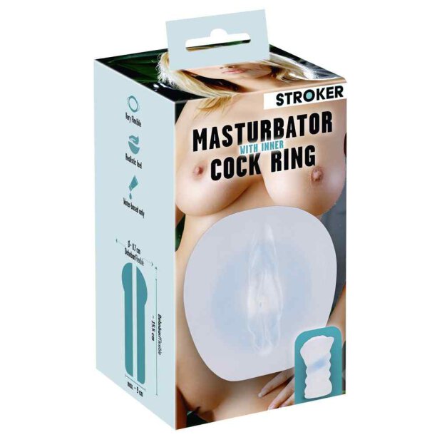 Masturbator with inner cock ring