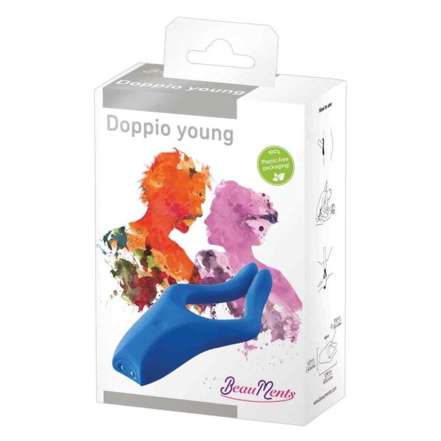 BeauMents Doppio young Paarvibrator Blau 12,9 cm ⌀ 3,5 cm