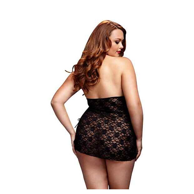 Baci Black Lace Babydoll Queen Size