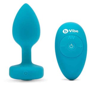 B-Vibe Vibrating Jewel Plug S-M Analplug Türkis ⌀...