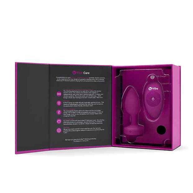 B-Vibe Vibrating Jewel Plug S/M Pink Ruby