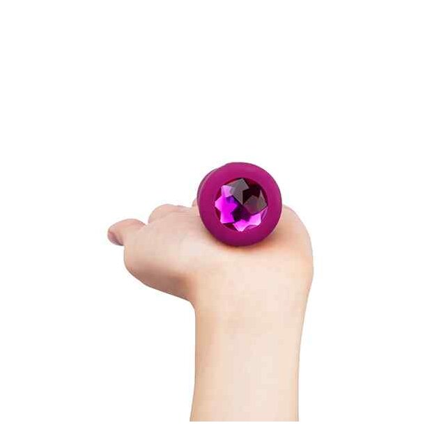 B-Vibe Vibrating Jewel Plug S/M Pink Ruby