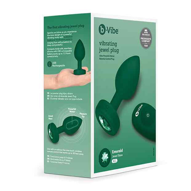 B-Vibe Vibrating Jewel Plug M/L Emerald