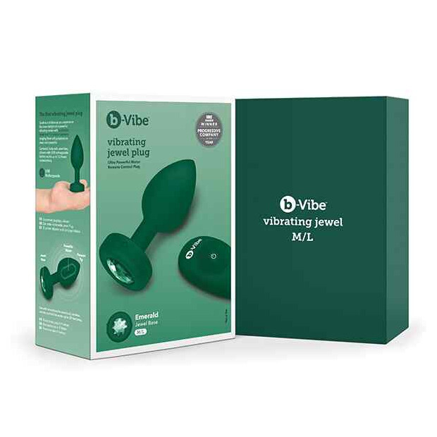 B-Vibe Vibrating Jewel Plug M/L Emerald