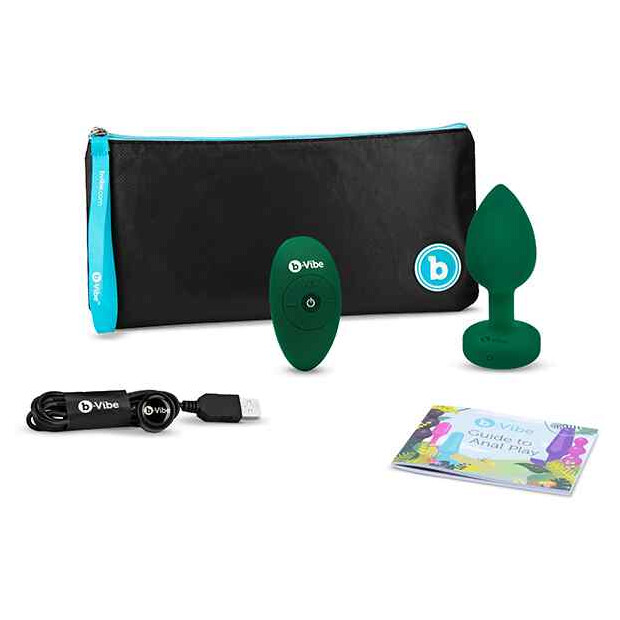 B-Vibe Vibrating Jewel Plug M/L Emerald