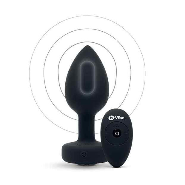 B-Vibe Vibrating Jewel Plug M-L Analplug Schwarz ⌀ 4 cm