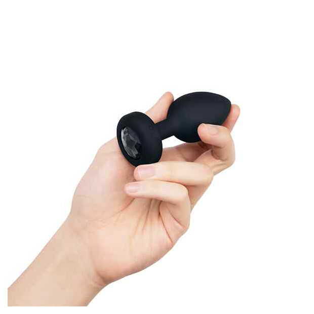 B-Vibe Vibrating Jewel Plug M-L Analplug Schwarz ⌀ 4 cm