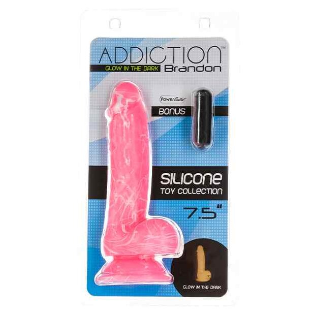 Addiction Brandon Dong 7.5 Inch Pink Glow in the Dark