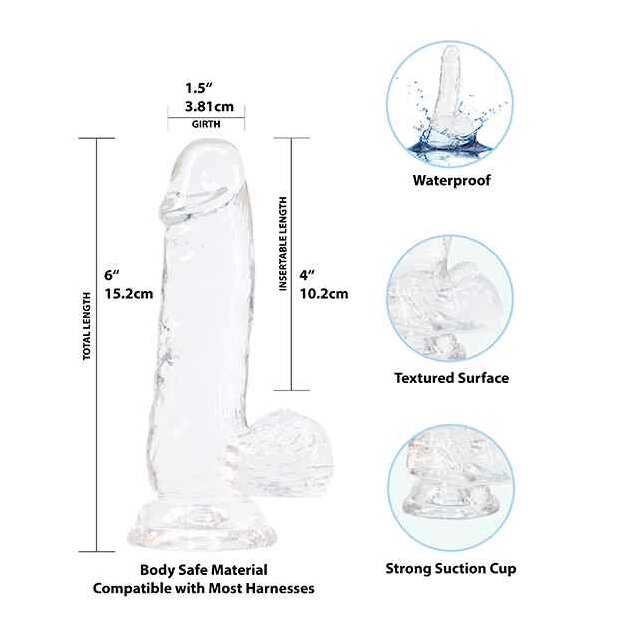 Addiction Crystal Addiction 6 Inch Clear Dong